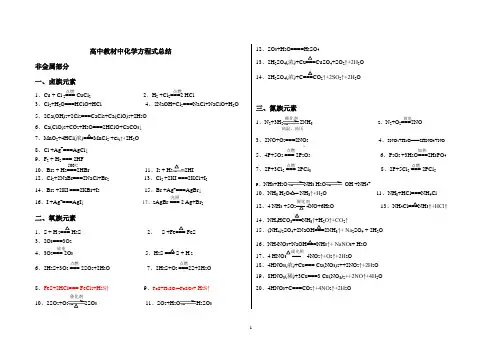 无机化学方程式总结—方程式版