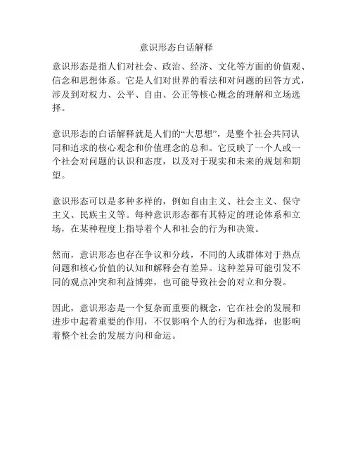 意识形态白话解释