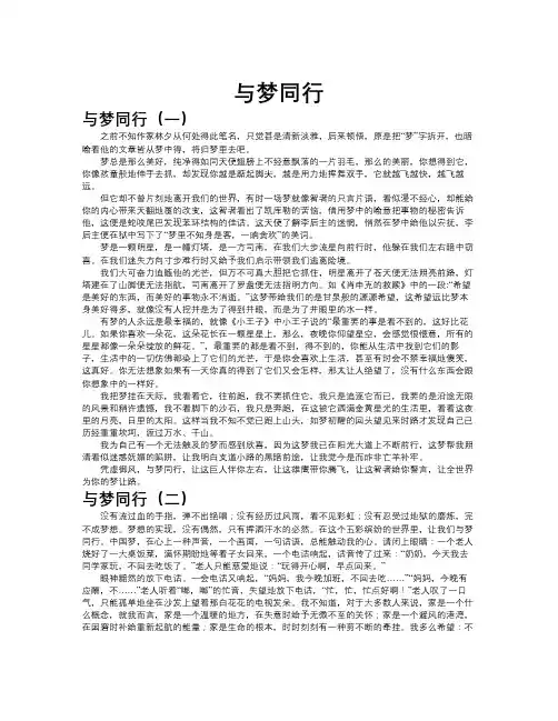 与梦同行作文共九篇