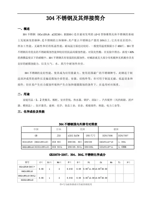 304不锈钢及其焊接简介