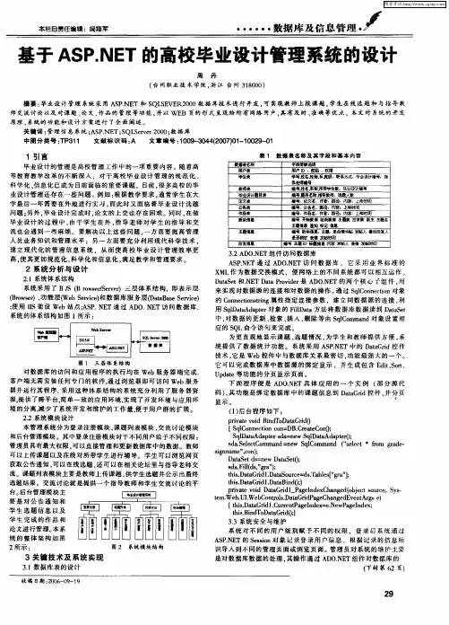 基于ASP.NET的高校毕业设计管理系统的设计