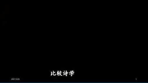 比较诗学(课堂PPT)