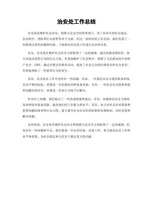 治安处工作总结
