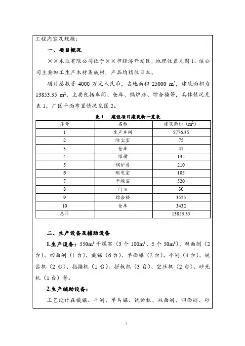 (建材)木业公司环评报告