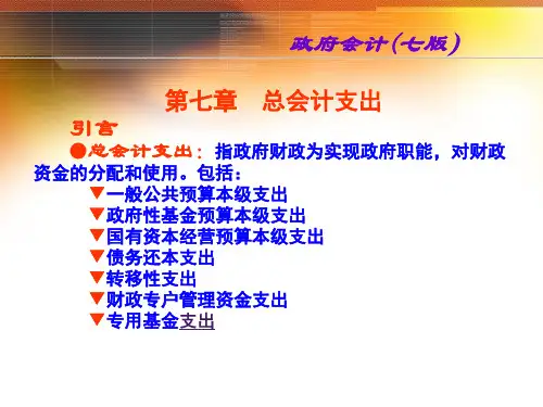 政府会计第7版教学看见-总会计支出    (七版)