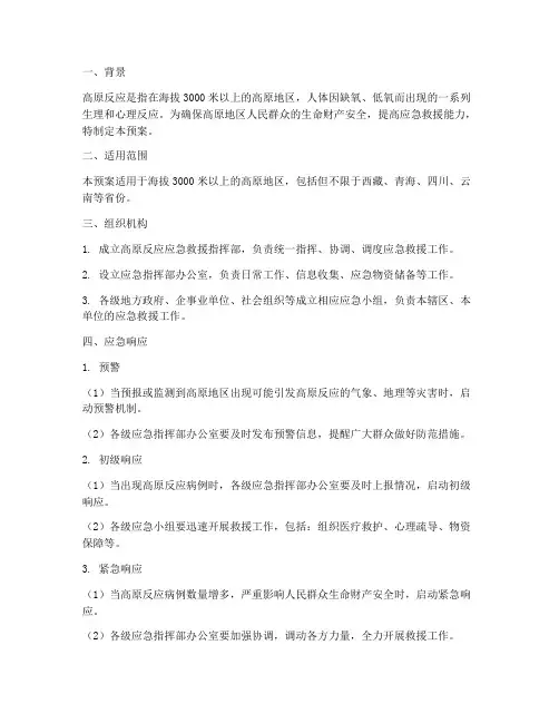高原反应急预案