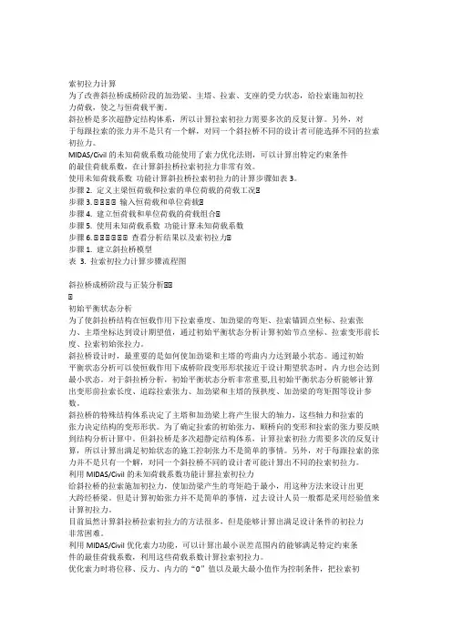 斜拉桥索初拉力分析