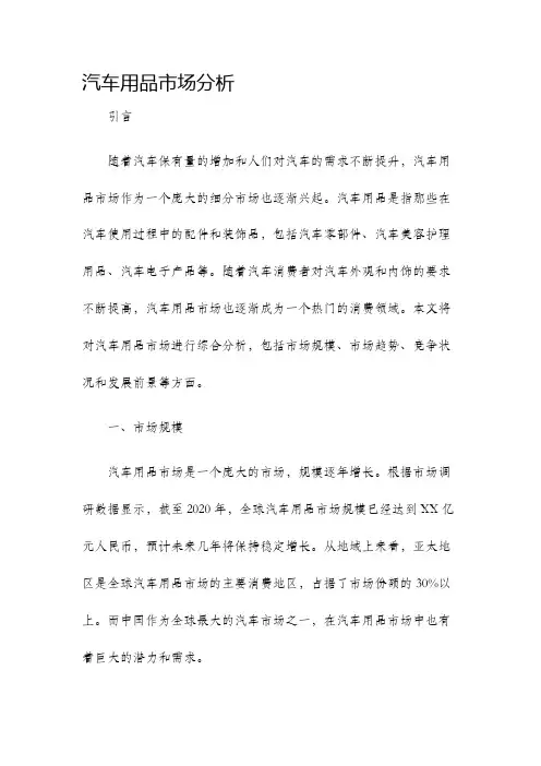 汽车用品市场分析
