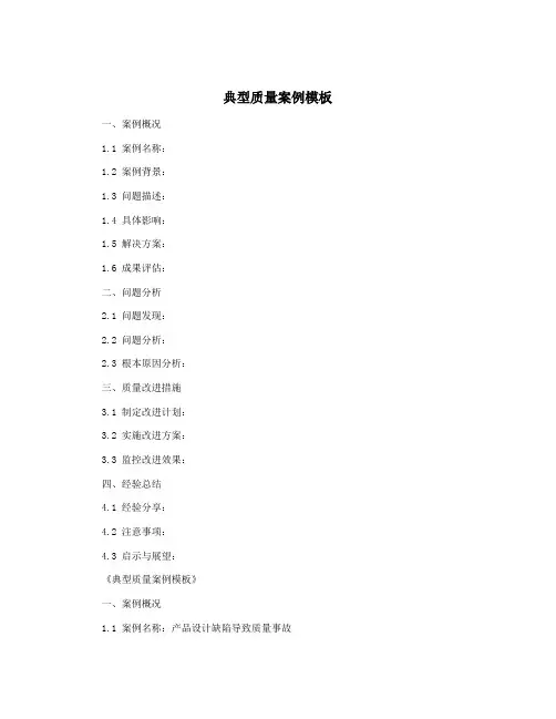 典型质量案例模板