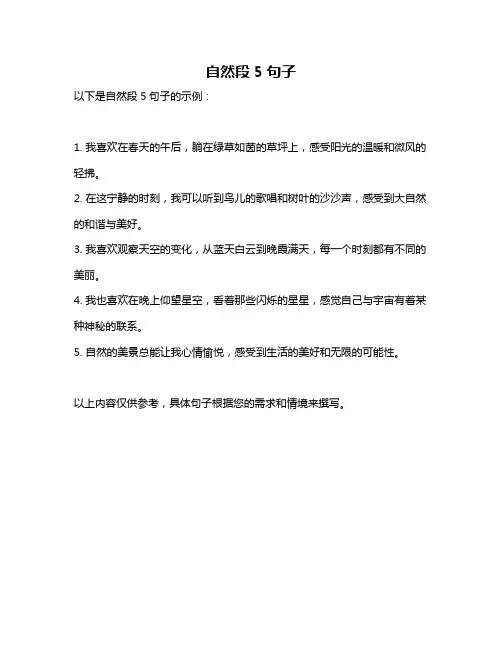 自然段5句子