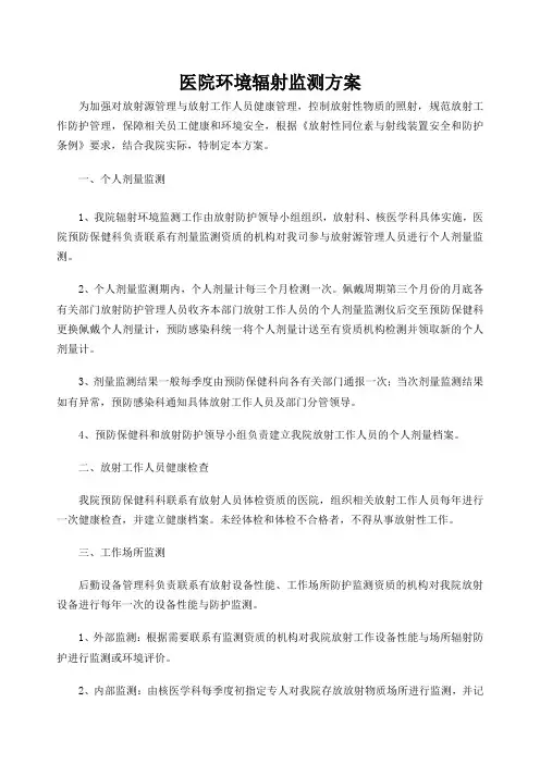 医院辐射监测方案