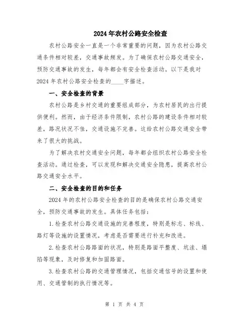 2024年农村公路安全检查