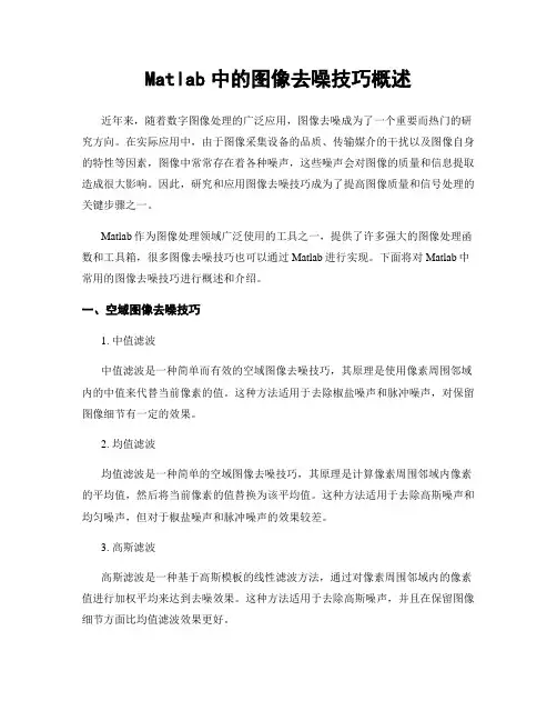 Matlab中的图像去噪技巧概述