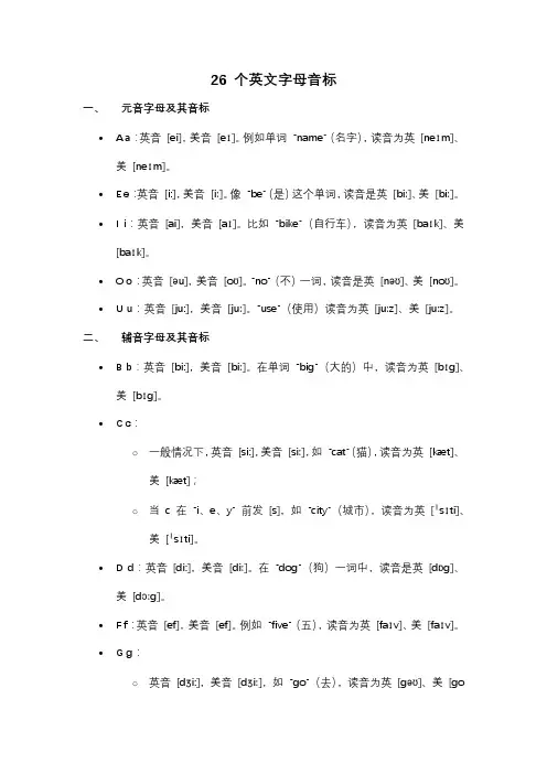 26个音标字母表