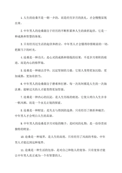 中年男人沧桑语录大全