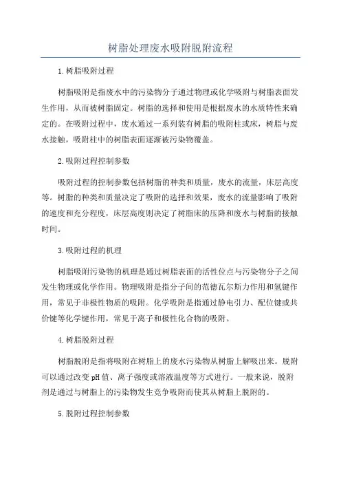 树脂处理废水吸附脱附流程