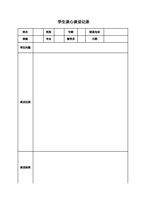 学生谈心谈话记录模板及对话内容5篇