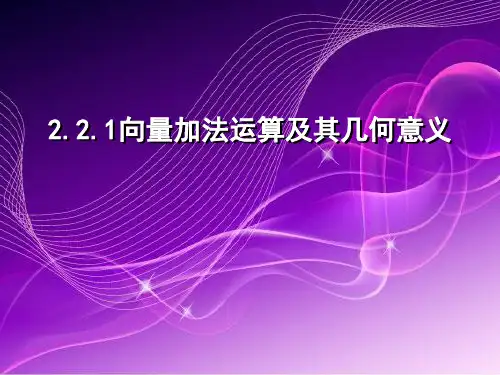 人教A版高二数学必修教学课件：向量加法运算及其几何意义