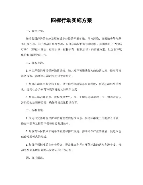 四标行动实施方案