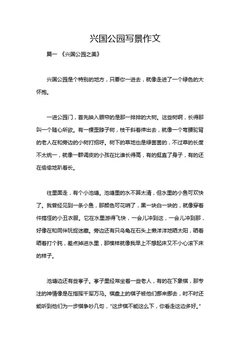 兴国公园写景作文