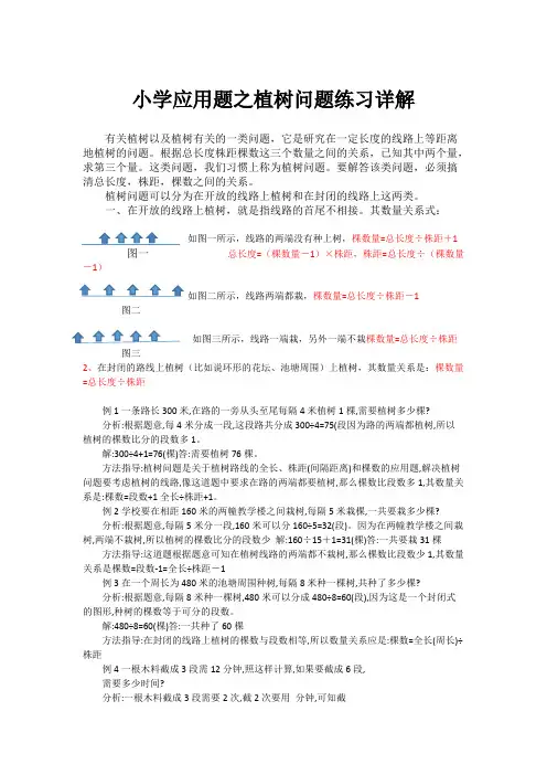 (完整版)小学应用题植树问题练习详解附有答案