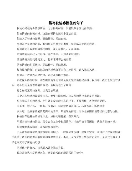 描写被情感困住的句子