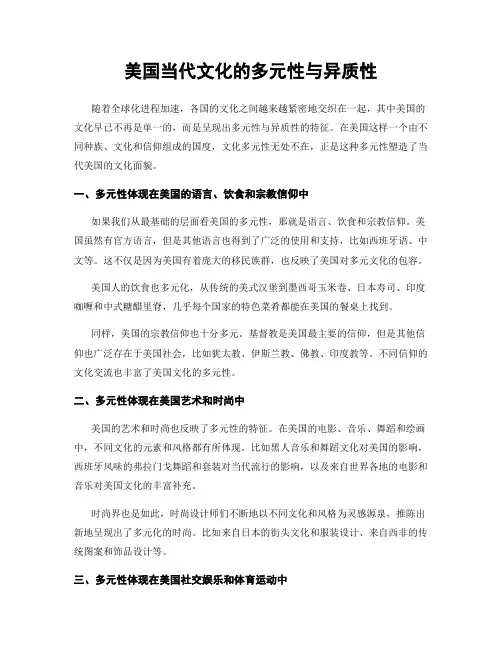 美国当代文化的多元性与异质性