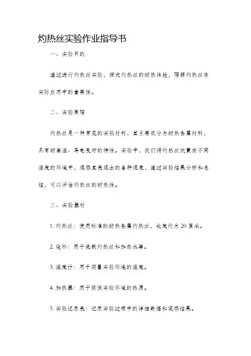 灼热丝实验作业指导书