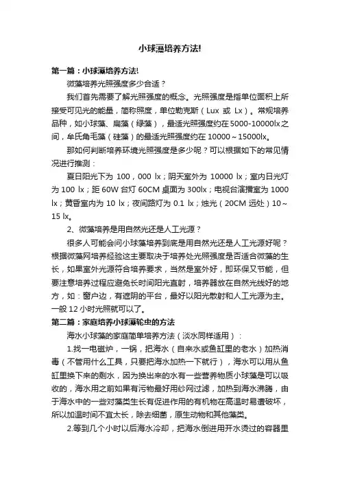 小球藻培养方法!
