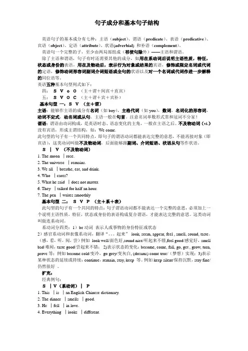 高中英语语法-句子成分和基本句子结构