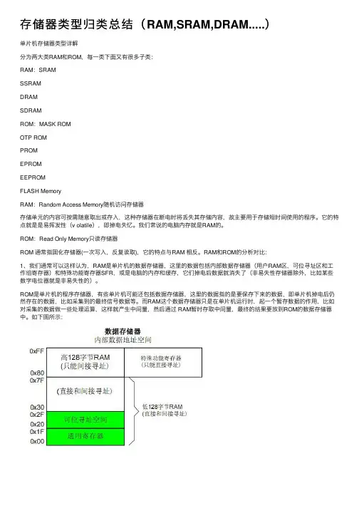 存储器类型归类总结（RAM,SRAM,DRAM.....）