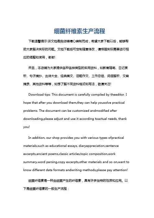 细菌纤维素生产流程