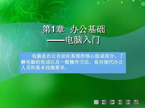 第1章  办公基础—电脑入门