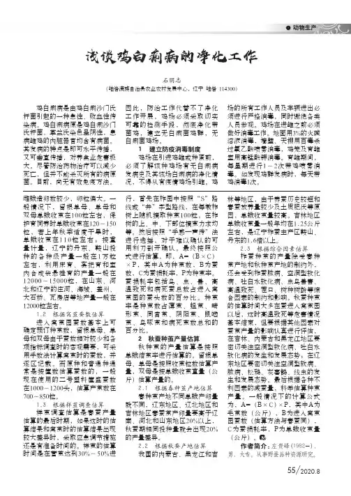 浅谈鸡白痢病的净化工作