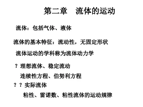 物理第二章  流体的运动