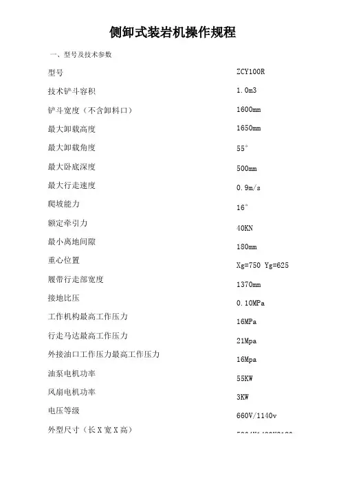 侧卸式装岩机操作规程