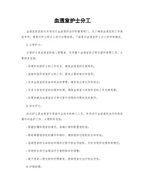 血透室护士分工