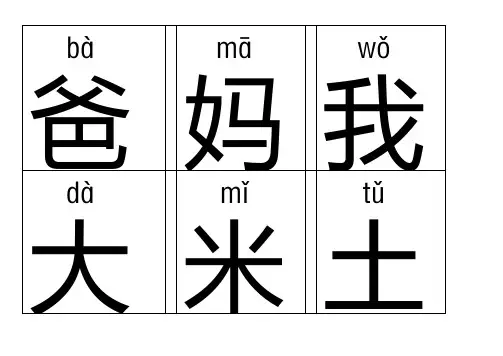 一年级带拼音识字卡
