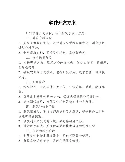 软件开发方案