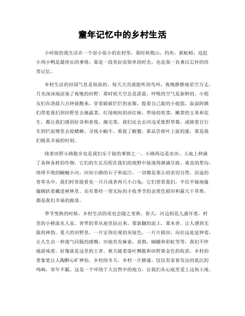 童年记忆中的乡村生活