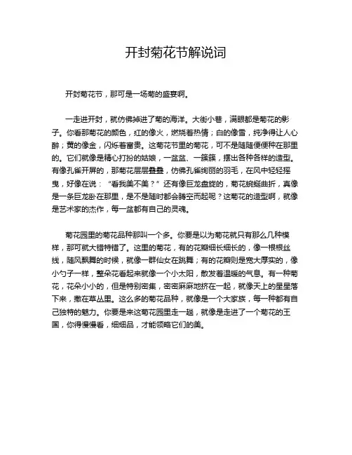 开封菊花节解说词