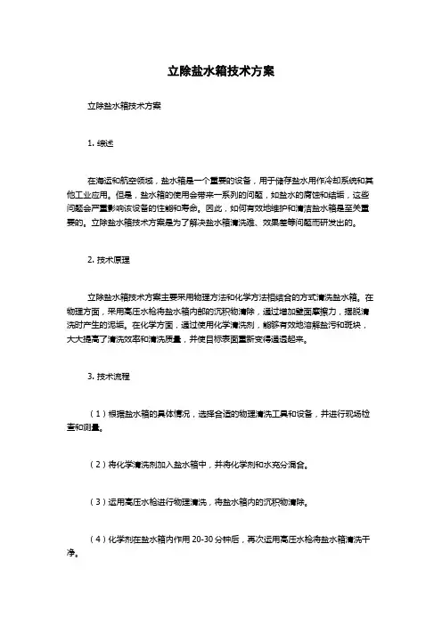 立除盐水箱技术方案