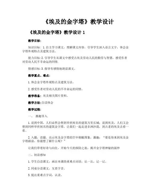 《埃及的金字塔》教学设计