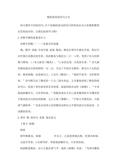 梅的意向的诗句