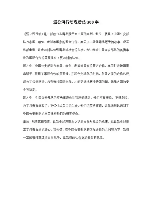 湄公河行动观后感300字