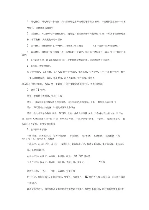 仓库管理的基础知识