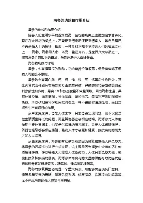 海参的功效和作用介绍