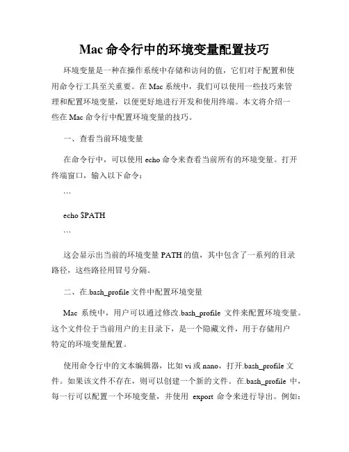 Mac命令行中的环境变量配置技巧