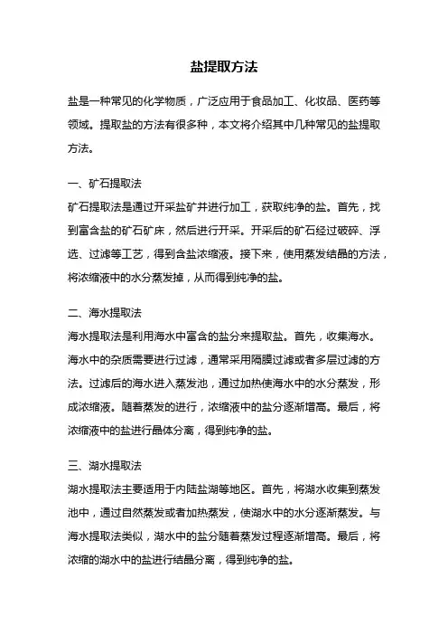 盐提取方法