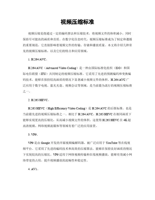 视频压缩标准